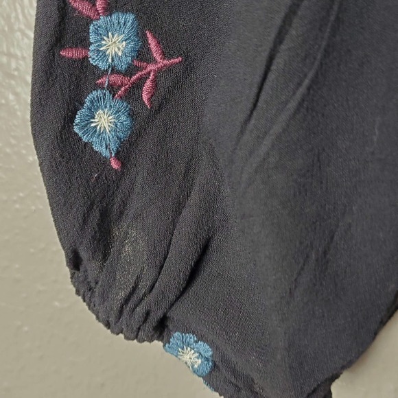Blue Rain Embroidered Peplum Peasant Blouse XS - Picture 6 of 8
